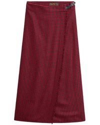 Woolrich - Checked Wraparound Midi Skirt - Lyst
