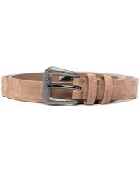 Brunello Cucinelli - Leather Buckle Belt - Lyst