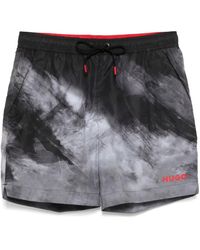 BOSS - Graphic Print Swim Shorts - Lyst