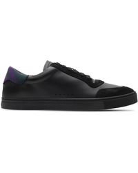 Burberry - Leather Check Sneakers - Lyst