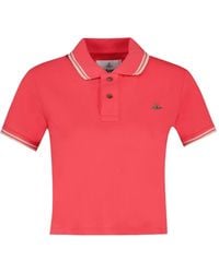 Vivienne Westwood - Orb-Embroidered Short-Sleeve Polo Shirt - Lyst
