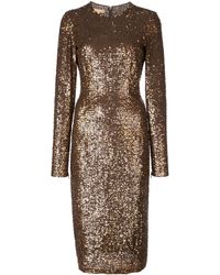 Michael Kors Midi-jurk Met Pailletten - Bruin
