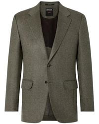 ZEGNA - Dark- And Light Taupe Cashmere Jacket - Lyst