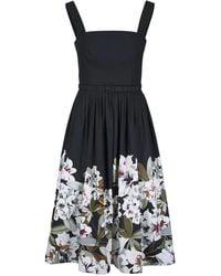 Adam Lippes - Floral-Print Belted Midi Dress - Lyst