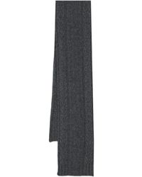 Ganni - Cable-knit Wool-blend Scarf - Lyst
