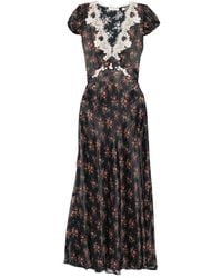 Doen - Coraline Midi-Jurk Met Kant En Bloem - Lyst