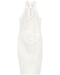 MITILIANE COUTURE - Cut-Out Halterneck Leather Midi Dress - Lyst