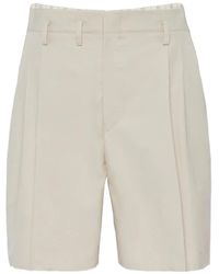 Maison Margiela - Pleated Tailored Shorts - Lyst