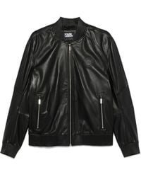 KARL LAGERFELD - Smooth Grain Leather Jacket For - Lyst