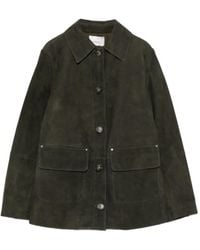 Vince - Button-Up Suede Jacket - Lyst