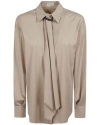 Brunello Cucinelli - Monili-Detail Tie-Fastening Shirt - Lyst