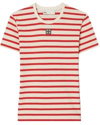 Tory Burch - Striped Cotton T-Shirt - Lyst