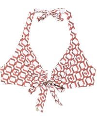 Max Mara - Avena Geometric-Pattern Tie Bikini Top - Lyst