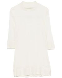 Patrizia Pepe - High-Neck Elbow-Sleeve T-Shirt - Lyst