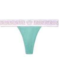 Versace - Ribbed Cotton Thong - Lyst