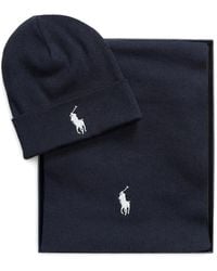 Polo Ralph Lauren - Set aus Mütze und Schal mit Logo-Stickerei - Lyst