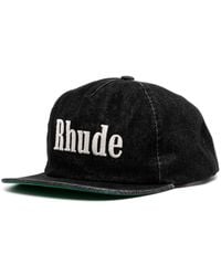 Rhude - Logo-embroidered Denim Baseball Cap - Lyst