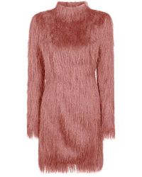 Balmain - Mini-Jurk Met Lange Mouwen En Franje - Lyst
