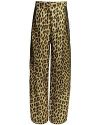 Max Mara - Leopard-print Silk Trousers - Lyst