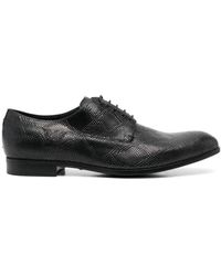 Emporio Armani - Snakeskin-effect Leather Derby Shoes - Lyst