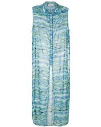 Amir Slama - Wave-Print Maxi Kaftan - Lyst