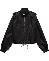 Prada - Giacca Con Cappuccio E Zip - Lyst