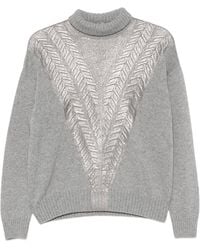 D.exterior - Metallic Cable-Knit Sweater - Lyst
