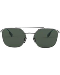 Burberry Pilotenbrille mit eckigem Gestell - Mettallic