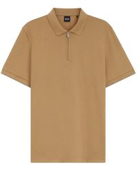 BOSS - Zip-Fastening Short-Sleeve Polo Shirt - Lyst