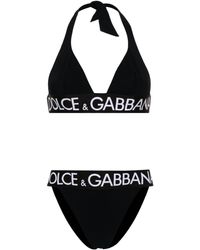 Dolce & Gabbana - Triangel-Bikini mit Logo - Lyst