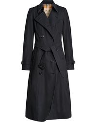 Burberry Chelsea Belted Double-breasted Cotton Trench Coat - Blue