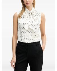 Silvian Heach - Polka Dot Tie-Neck Top - Lyst