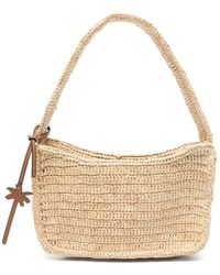 Manebí - Schultertasche Aus Gewebtem Raffiabast - Lyst