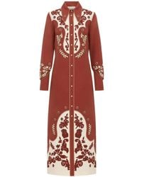 ALÉMAIS - Duke Embroidered Midi Dress - Lyst