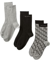 Karl Lagerfeld - Pack de tres pares de calcetines K/Monogram - Lyst