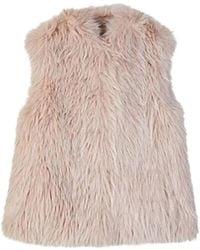 Patrizia Pepe - Fluffy Faux-Fur Sleeveless Gilet - Lyst