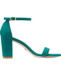 Stuart Weitzman - Nearlynude Block-Heel Strap Sandals - Lyst