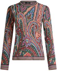 Etro - Multicoloured Paisley Jacquard Sweater - Lyst