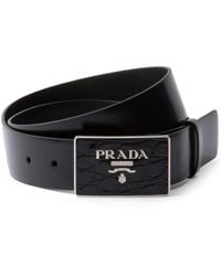 Prada - Saffiano Leather Belt - Lyst