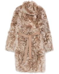 Yves Salomon - Shearling Belted Coat - Lyst