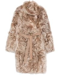 Yves Salomon - Shearling Belted Coat - Lyst