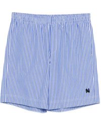 MSGM - Striped Logo-Patch Shorts - Lyst