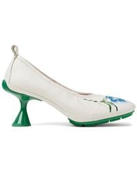 Camper - Right Left Twins Floral-Embroidered Pumps - Lyst