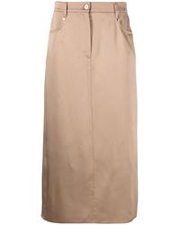 Brunello Cucinelli - Straight-cut Midi Skirt - Lyst