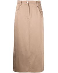 Brunello Cucinelli - Straight Midi-Rok - Lyst