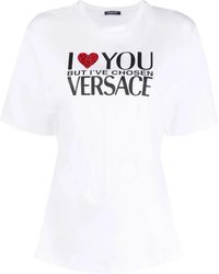 Versace - Short-Sleeved T-Shirt With Logo Print - Lyst