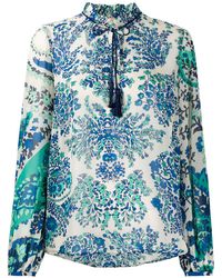 Twin Set Blusa con borlas y motivo floral - Verde