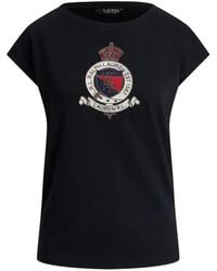 Ralph Lauren - Crest-Patch Cap-Sleeve T-Shirt - Lyst
