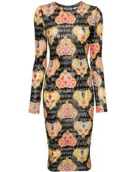 Versace Jeans Couture - Robe Moulante Couture À Coupe Mi-Longue - Lyst