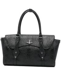 Vivienne Westwood - Orb-Plaque Snakeskin-Effect Tote Bag - Lyst